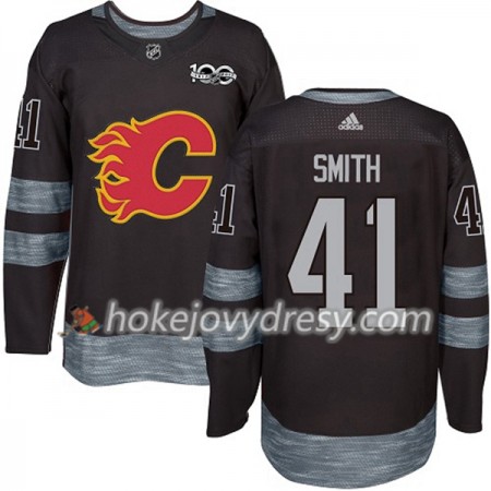 Pánské Hokejový Dres Calgary Flames Mike Smith 41 1917-2017 100th Anniversary Adidas Černá Authentic